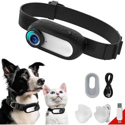 Ofocase Pet Baby Kamera Krave, HD 1080p Sport Kamera med Videooptagelser, Mini Action Kamera Trådløst Krave Kamera til hunde Katte Gave sort