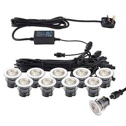 Saxby Lighting (Poole) Ikonpro Cct LED 10 Light Udendørs Forsænket lys kit poleret rustfrit stål, Klar IP67