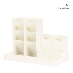 Stor kapacitet Cute Pen Holder Skrivebord Tilbehør Desktop Organizer, hvid farve