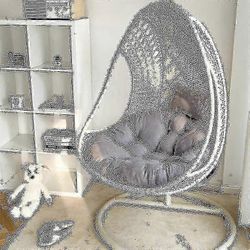 Parveke toimisto puutarha keinutuoli rottinki tuolit tyynyt keinu roikkuva kori tuoli tyyny munatuoli riippumatto tyyny vaalean harmaa