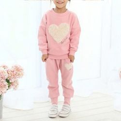 Liltop Kids Girls Tracksuit Sweatshirt Top og bukser 2pc Sæt Casual Outfits 2-7y Pink 3-4 Years