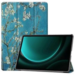Galaxy Tab S9 FE+ -kotelolle Kolminkertainen jalusta PU nahkainen tabletin kuori Monivärinen Style C
