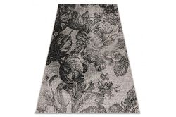 RugsX TÆPPE SIZAL FLOORLUX 20491 BLOMSTER sølv / sort grå 240x330 cm