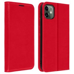 Avizar Folio ægte læder iPhone 11 etui Kortholder Video Stand Rød