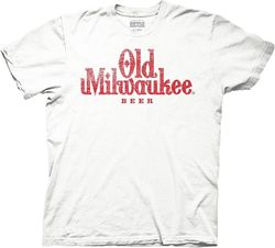 Old Milwaukee Red Logo & Seal Brewery Voksen T-shirt-voksen, 3xl Hvid L