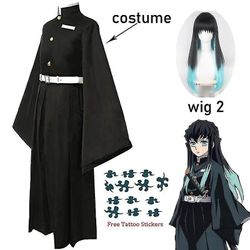 Tokitou Muichirou Cosplay Kostume Anime Demon Slayer Cosplay Kimetsu Ingen Yaiba Kisatsutai Uniform Paryk Halloween Party Tøj 4 M