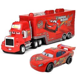 Elokuva-autot 2 3 hahmoa Lightning Mcqueen &; The King &; Chick Hicks &; Mack Truck Uncle Metal Painevaletut leluautot Vehical Model lapsille Synty...