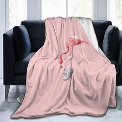 lenkkari flamingo heittää huopa pehmeä flanellifleece lämmin huopa sohvalle, sängylle, sohvalle, tuolille, toimistolle, matkalle, retkeily-R159 60x...