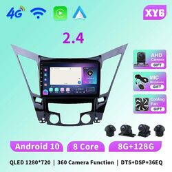 Bicaco Qled bilradio til Hyundai Sonata 8 2010-2015 Android 10.0 GPS Navigation 2.0l 2.4l 4g Wifi bilradio Ingen dvd-afspiller XY6 8G 128G 360 2,4