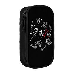 Kpop Stray lasten penaali, monikäyttöinen kynäkotelo, suurikapasiteettinen kestävä lyijykynäpussin säilytyskynän pussin järjestäjä paperitavarat Black