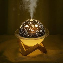 Jying Planet Luftfugter Husstand Aroma Diffuser Night Light Air Diffuser Mist Renser Spray Stjernehimmel