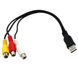 usb til 3rca kabel usb kvinnelige til 3 rca rgb video av kompositt adapter omformer kabel ledningen kontakt