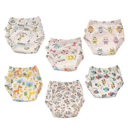 6 pakkausta Unisex Cotton Uudelleenkäytettävä Potty Training Vedenpitävä Koulutus Housut tyyli 5 100