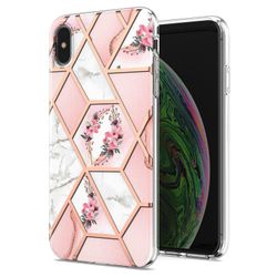 Gangxun Etui til Iphone Xs Max MarmorKofanger Strålende Design Stødsikker Fleksibel - Pink