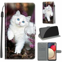 Foxdock Etui til Samsung Galaxy A02s White Cat Magnetic Mobile Cover