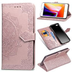 Etui til iphone Se 2020/8/7 Cover Læder Tegnebog Cover Prægning Mandala Magnetisk Flip Protection Stødsikker - Rose Gold