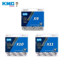 Kmc Bike Chain X8 X9 X10 X11 Mtb Cykelkæder 8/9/10/11/ Speed Road Bike Crankset For Shimano Sram Bikes Kæder Del X9 Sølv