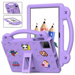 Yhteensopiva TCL Tab 10 Gen 2 / T-Mobile REVVL -välilehtikotelon kanssa EVA söpöt kuviot tabletin kansi jalustalla ja kahvalla Violetti