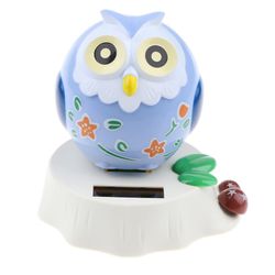 Bugu Solar Drevet Dancing Owl Animal Figur Toy Bil Dashboard Hjem Decor B