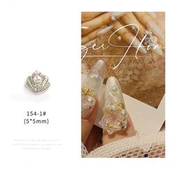 Nail Art smykker Pearl Skaldyr Søstjerner Love Pendant Ring Tide Nail Diamond 1541 sølv