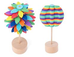 Yunshu Børn Træ Spiral Lollipop Stress Legetøj Spinning Dekompression Legetøj TYPE2