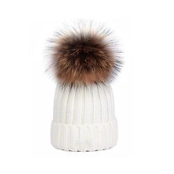 Winter Kvinders Warm Fashion All-match koreanske studerende med fløjl og tykt strikket net rødt hår ball cap hvid