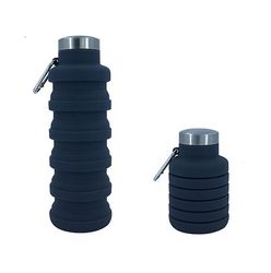 Yunshu Udendørs Sports Kettle Silikone Folding Kettle Teleskopisk Kedel Lækage bevis SORT