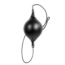 Læder Bokse boksebold pære boksetaske oppustelige boksning speed bag dobbelt ende uddannelse refleks hastighed bolde Sort