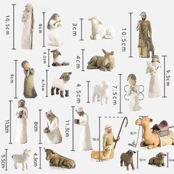 Tree Nativity S Set Statue Hand Ed R 20Pcs