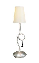 Inspired Lighting Inspireret Mantra - Paola - Bordlampe 1 Light E14, Sølv malet med cream shade & sort glas dråber