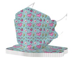 50stk Engangs voksne Blomsterprint Fiskemaske Ansigtsmaske 4 lag Beige