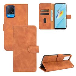 Etui til Oppo A54 4g Cover Premium læder med kortholder Flip Folio magnetisk etui Etui Coque - Sort Brown