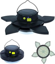 Solar camping lanterne med usb, 5+1 blade 96leds lysere bærbare telt lys, sol lanterne lampe