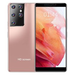 Kakanwo Mobiltelefon S21Uitra Smartphone 5,72-tums allt-i-ett 512M+4G Clearance Rose guld Free Size