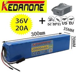 Huamade 10s3p 36v 20ah E-cykel batteripaket 18650 Li-ion batteri 800w hög effekt och kapacitet 42v motorcykelskoter med laddare BatteryX1 ChargerX1