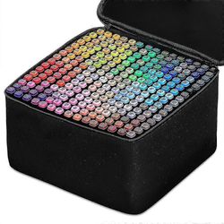 Alkoholihuopakynäsarja - 30/40/60/80 Värimerkit - Kaksoisharja - Manga Luonnostelu Taidekoulun tarvikkeet 80pcs