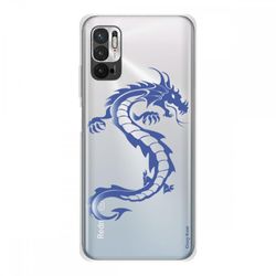 Crazy Kase Sag for Xiaomi Redmi Note 10 5g høj kvalitet blød silikone, blue dragon