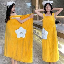 Kvinders bløde slibende håndklæde Wrap Body Håndklæde gul 2XL