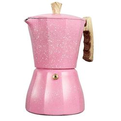 Spishäll Espresso Maker - Moka Pot Kaffebryggare för gas eller elektrisk spis Top - 3 koppar Espresso Sho Rosa