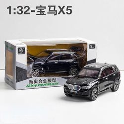 1:32 BMW X5 SUV Alloy Car Model Diecasts Metal Toy Vehicles Car Model Collection Sound Light High Simulation Lasten lahja A31 Black With box