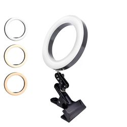 Selfie Ring Light Lampe Fyld lys ringlight med klip til Youtube Live Streaming Studio Video Led dæmpbar fotografering