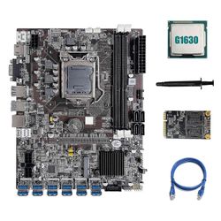 B75 Eth Mboard 12 Pcie til USB A1155 med G1630 CPU + MSATA SSD 64G + Fett + RJ45