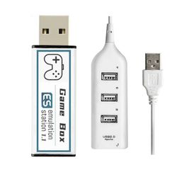 8000+ peliä Game Stick USB Flash avoimen lähdekoodin pelilaatikko + HUB minille / plug and play Hopeanvalkoinen
