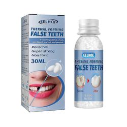 EELHOE Thermal Forming False Teeth Repair Kit Hampaiden korjausrakeet puuttuville ja rikkoutuneille hampaille Väliaikainen hampaiden täyttökorjaus