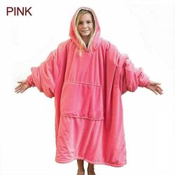 Ultra plys tæppe hættetrøje Oversize Sweatshirt hættetrøje Hyggelig fleece tæppe tæppe tæppe Pink
