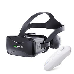 Vrpark J30 3d Virtual Reality Briller Vr Briller Hifi Stereo Headset Hjelm For 4.7-6.7 Tommers Smarttelefon Med hvit kontroll