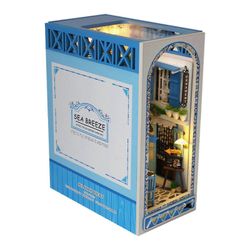 Sytytä Rolife Led Book Nook Set -3D aikuisten puinen palapeli-kirjahylly Insert Den