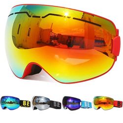 2022 Uv400 Anti-tåge Dobbelt lag Skibriller Big Frame Lens Ski Mask Briller Sne Mænd Snowboard briller Mirror Coating Beskyttelsesbriller Gul