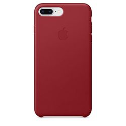 Apple iphone 7 plus & 8 plus læder taske cover rød