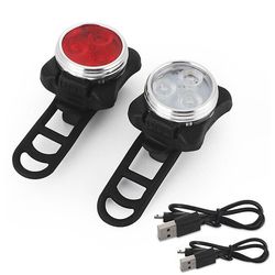 Cykling Sikkerhedslys Vandtæt Cykel Front Rear 3 LED Bright Lights 4 modes USB genopladelige hale klip lamper